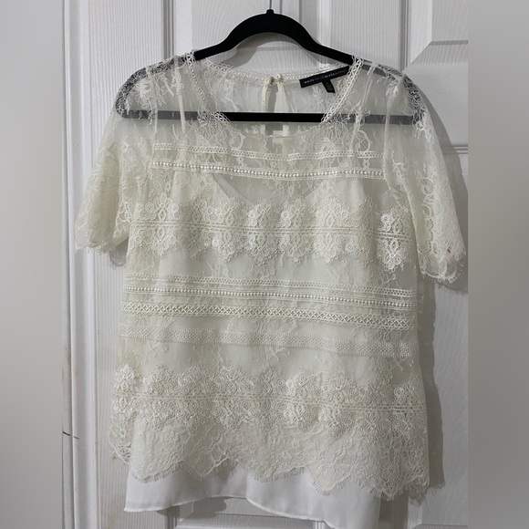 White House Black Market Lace Blouse and camisole. - Picture 1 of 2